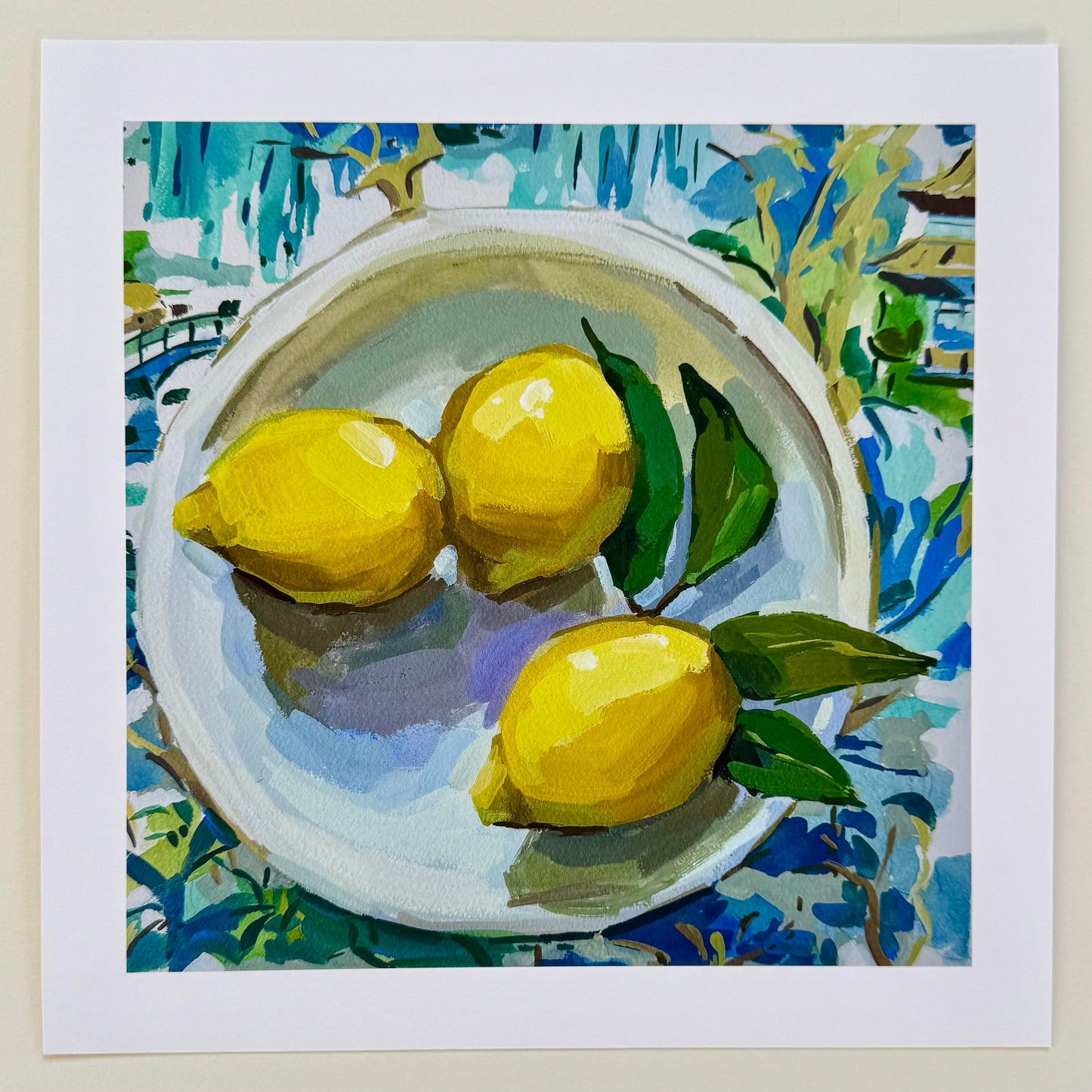 Citrus Trio on Toile Print