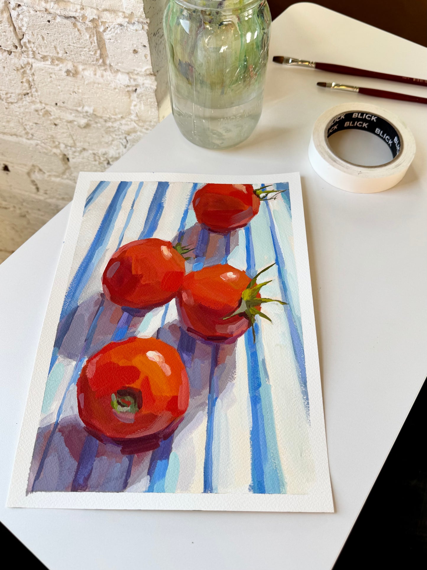 Tomatoes and Blue and White Stripes
