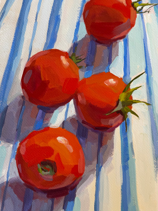 Tomatoes and Blue and White Stripes