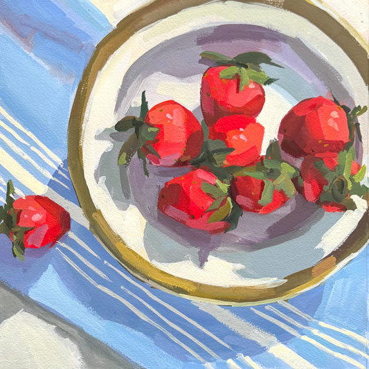 Strawberries on Blue
