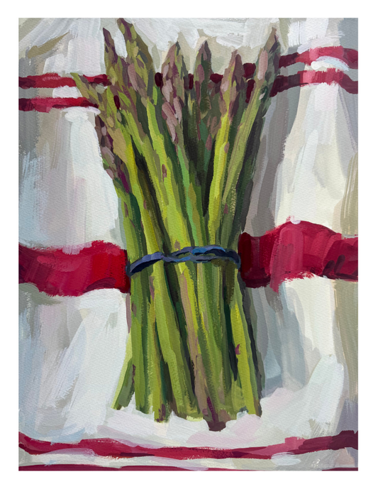 Asparagus on Red Stripes
