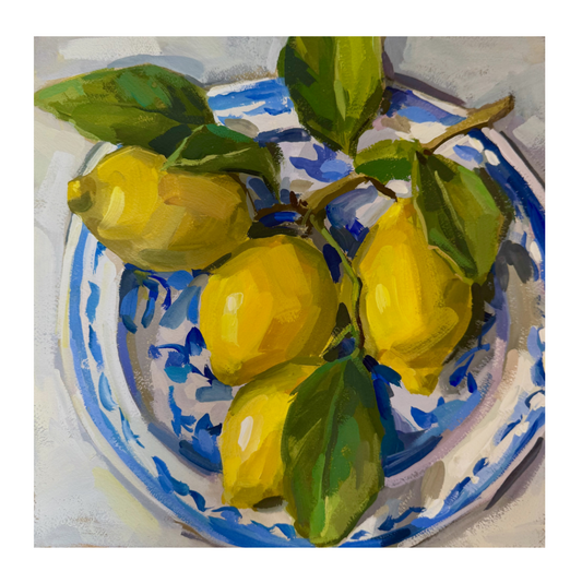 Lemons on Italian Spode Print