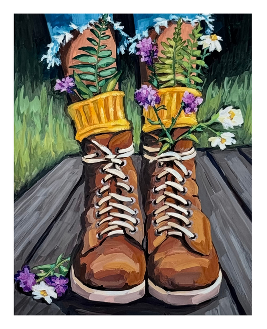 Boots in Bloom 2 Print