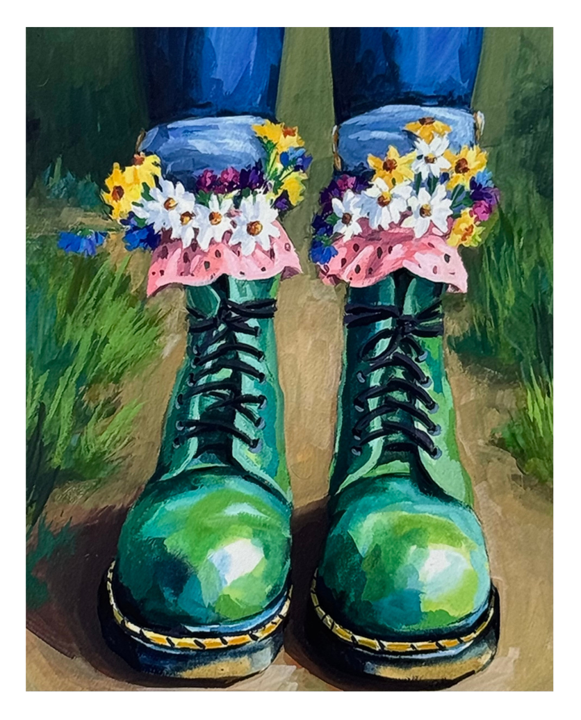 Boots in Bloom 1 Print