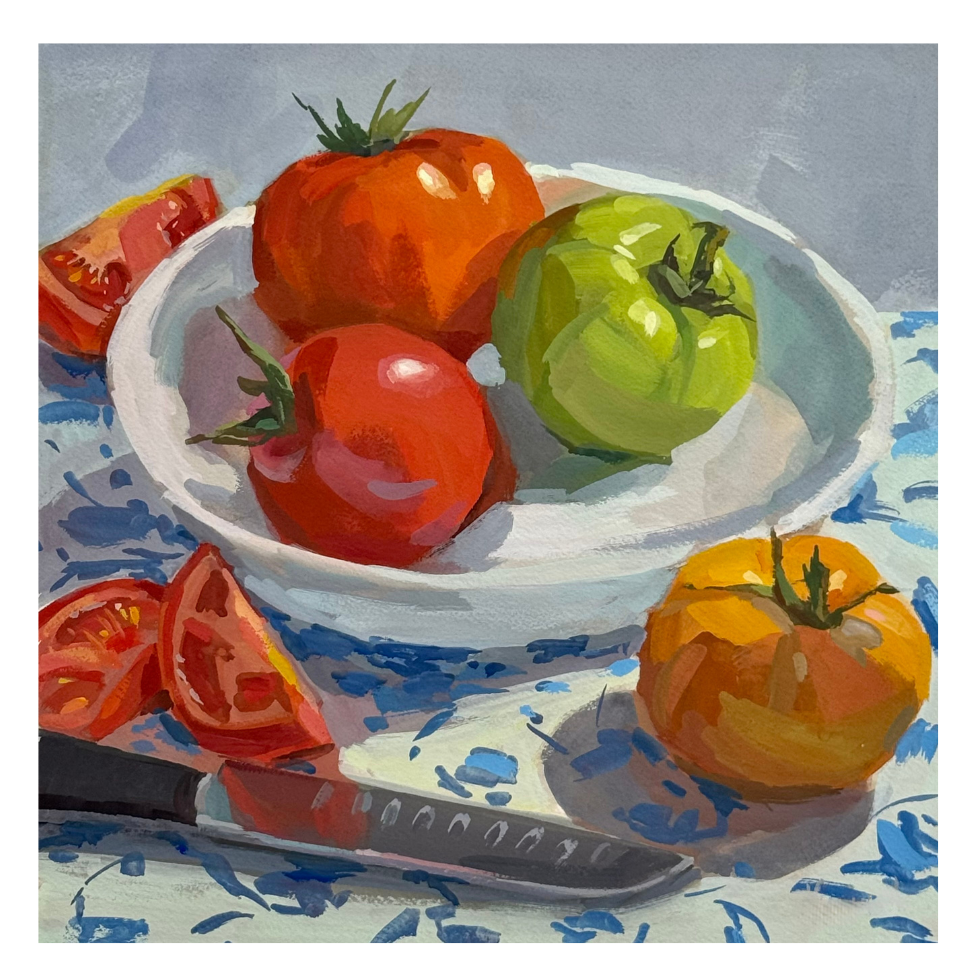 Heirlooms on Blue Pattern